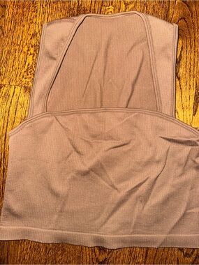 OQQ Sleeveless Square-Neck Stretch Crop Top in Brown - NWOT Large